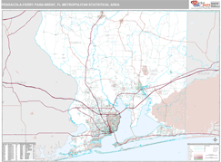 Pensacola-Ferry Pass-Brent Metro Area Digital Map Premium Style
